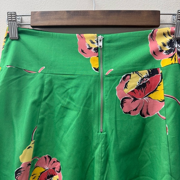 Floral Green A-Line Skirt - Picture 5 of 7